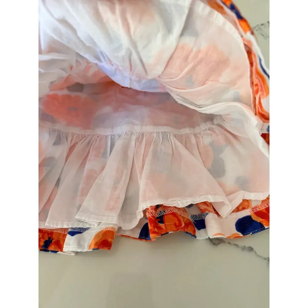 Janie and Jack Girls Floral Slub Cotton Dress 6-12 Months